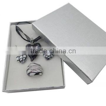 fashion nature lampwork glass necklace and earring 1 set jewelry