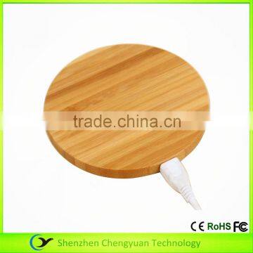 Round Bamboo Wood Wireless Charger for Samsung Galaxy S7/S7 Edge Qi Wireless Phone Charger photo-6