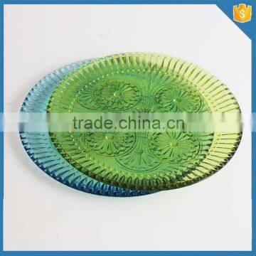 LXHY-015 Glass Colored Vintage Dessert Plate photo-2