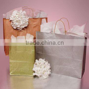GOLD RUSH METALLIC INK KRAFT PAPER SHOPPING BAGS photo-5