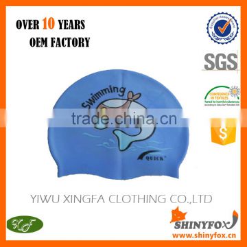 High quality soft swim cap printing silicone swim cap softtextile funny swimming cap