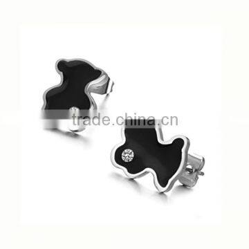 316L stud earrings bear shaped fashion stainless steel vintage earrings famous jewelry wholesale (LE2422)