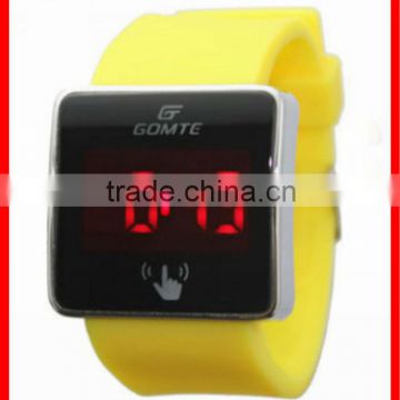 Hot square mirror face fashion led silicone watch 2013