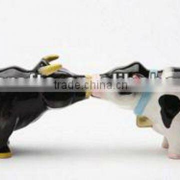 custom made ceramic cow salt and pepper shaker