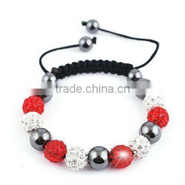 shamballa macrame disco ball bracelet