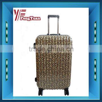 2014 new design leopard ABS+PC luggage with aluminum frame/ TSA lock/ OEM accept