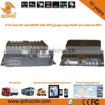 GPS 3g Wifi 4ch MDVR/ Vehicle Mobile Dvr With Free CMS Software With Certificate photo-4