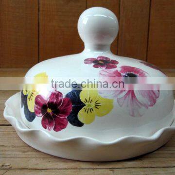 Factory Direct Flower Edge Shaped Ceramic Dish for Butter