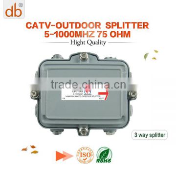 Trunk line 5-1000MHz outdoor tv splitter 3 way 3.5mm splitter