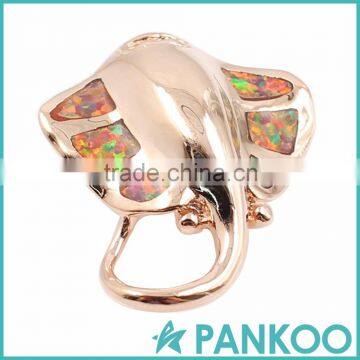 Factory Directly Elephant Design Blue Drop Opal Sterling Silver Necklace Pendant for Lady