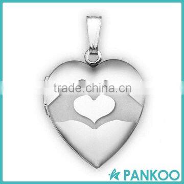 New arrival!!! Wholesale Fashion 925 Sterling Silver Romantic Hand Heart Locket Pendant for Valentine's Day