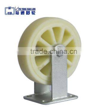 Factory supply 4, 5, 6, 8 inches nylon caster wheel, white pp fixed caster wheel