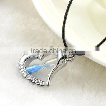 Fashion Jewelry High Quality Metal Hollow Shaped Hourglass Tube Pendant Stainless Steel Necklace photo-3