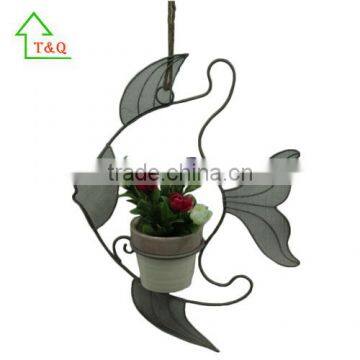 Metal Ceramic Fish Shape Creative 2016 Plant Pots Garden