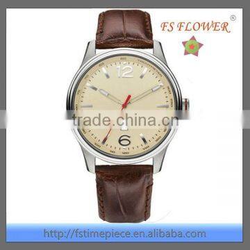 FS FLOWER - Classic Type Leather Men's Watch Import Quartz Movement