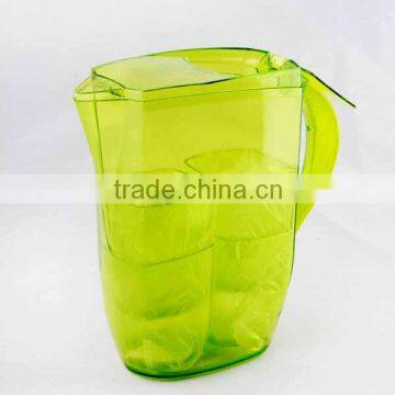 2 L Clear Drinking Water Juice Pitcher With 4 Cups, Transparent Plastic Pitchers photo-2