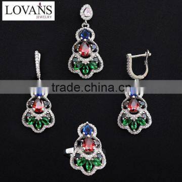 Stylish Fake Gold Jewelry Set New Design Ruby Gemstone Bulk Buy From China TZ-0175 photo-3