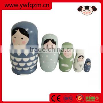 Cuete girl design wholesale wooden russian nesting doll