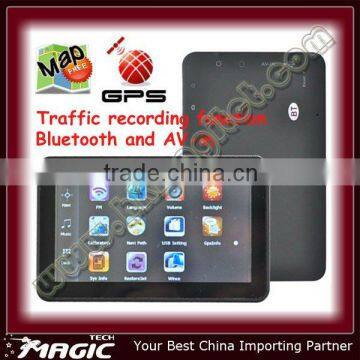 Hot car gps navigation with Traffic Recording and Bluetooth + AV-in