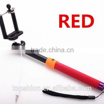 3.5mm Audio Cable Connection Extendable Selfie Stick Monopad Holder for IPhone photo-3
