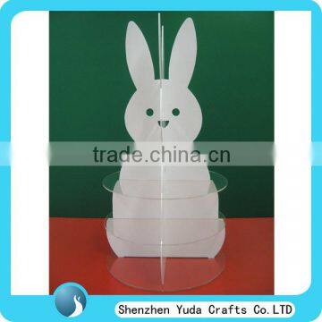 Funny rabbit shape acrylic party cake stands, easy detachable 3 tier cupcake display