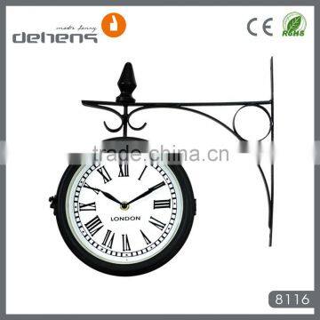 double sided station wall clock