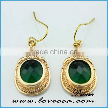 New!! women fashion cheap green glass stone earrings