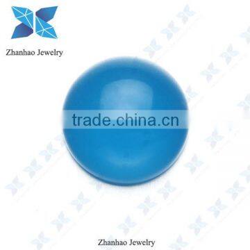 Machine cut blue synthetic faceted clear glass cabochon