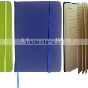 Custom pu leather cover school notebook with elastic band