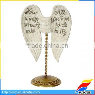 2017 New Design Resin Protect By Angels Wings Stand Home Decor