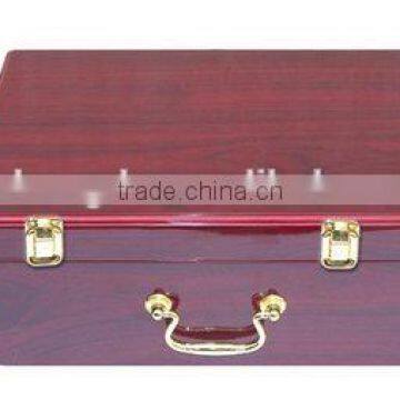 High Quality Customized Made-in-china Varnished Wooden Box With Metal Plate photo-4
