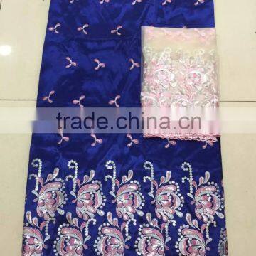 Haniye 2016 Nigerian George Fabric With Blouse/ Raw Silk George in Switzerland Wholesale Indian George Lace Fabric/PLG03-10 photo-3