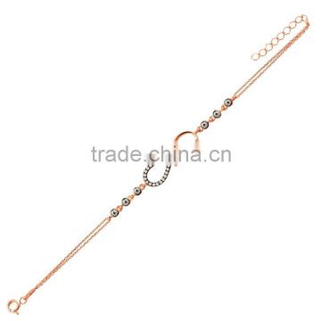 Rose Gold P. 925K Sterling Silver Infinity Love Bracelet BSBL067