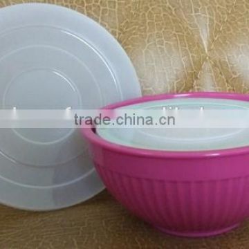 colored melamine bowl with lid