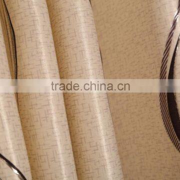 100% Polyester Curtain Glossy Black Out With Hot Stamping Silver Print Flocking Grommet Curtain Panel photo-4