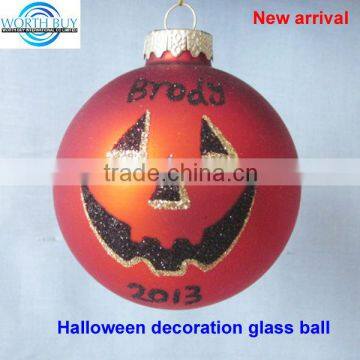 Smile face decorated glass ball 2014 new halloween decorations pops