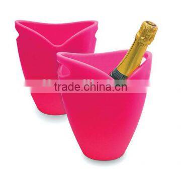 New frosted plastic champagne ice bucket, wine beer bucket with two handles