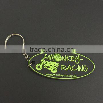 customized oval shape silicone keychain with company logo embossed