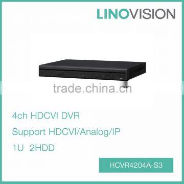 Cost-effective 4CH 1U Anolog& HD-CVI 720P-Lite 2HDD CCTV DVR , Support HDCVI/Analog/IP