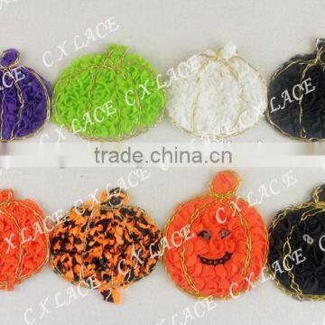 Pumpkin flower printed chiffon fabric making geisha hair accessories