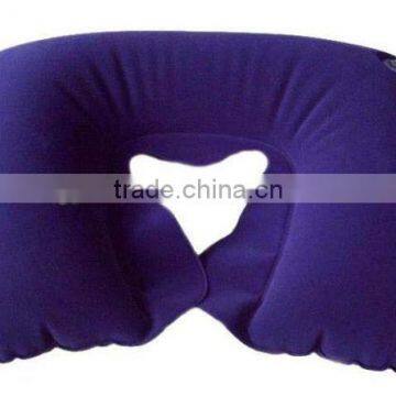 Wholesale new design high quality custom cheap pvc flocked Head Rest Travel Pillow