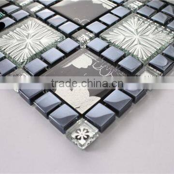 SMP26 Small and Big Square Mosaic Crystal Glass Mosaic Tiles Interior Wall Decoration Mosaic photo-4