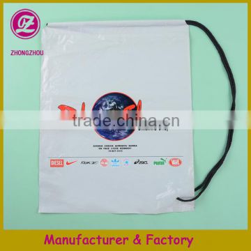 high quality custom printing plastic gift bags with tie string