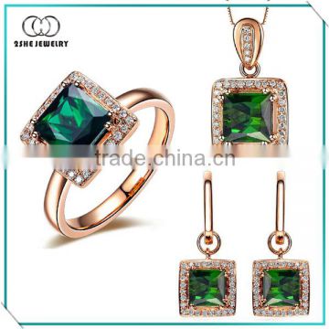 Hot sale rose gold jewelry set in 925 silver