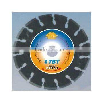 (STBT) Oval_hole laser welded segmented small diamond blade for long life granite cutting-sunny
