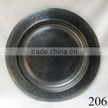Restaurant Serving Silver Metal Tray