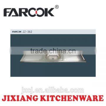 JZ-362 150x50 export Iraq single bowl double drain stainless steel kitchen sink