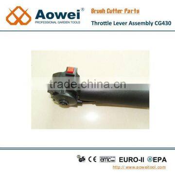throttle lever assy on brush cutter-trimmer parts CG260 with film carburetor