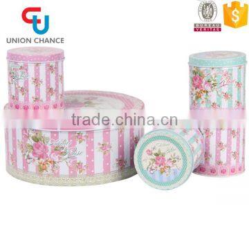 Beautiful 5PCS Round Stoage Tin Box Set