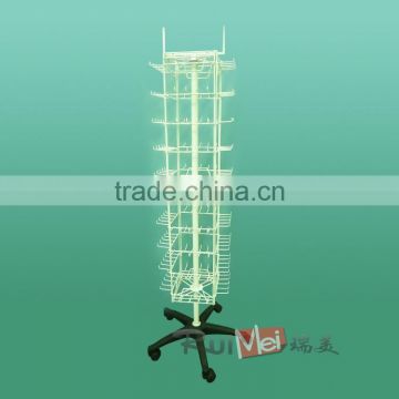 4 sided supermarket metal display stand with hook